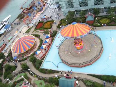 view from the ferris wheel on navy pier