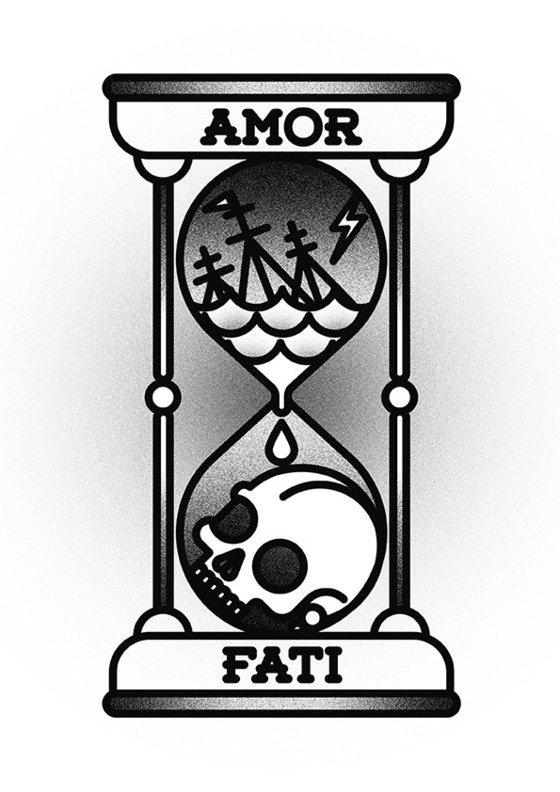 Amor Fati Tattoo Heart  Philosophy Gift Art Board Print for Sale by  TheNerdShirt  Redbubble